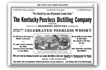 Kentucky Peerless advertisement, Wine and Spirit Bulletin, circa 1916