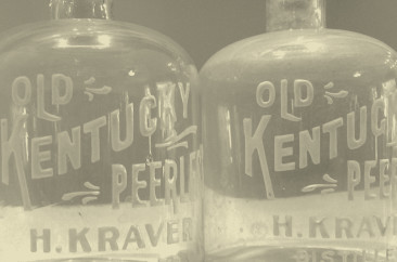 Old Kentucky Peerless glass decanters, circa 1907