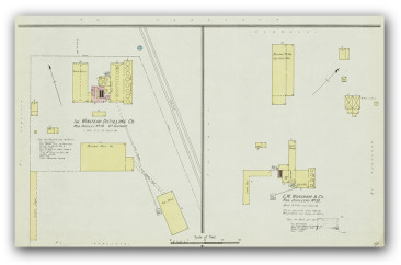 Map detail of the original E.W. Worsham Distillery, circa 1890